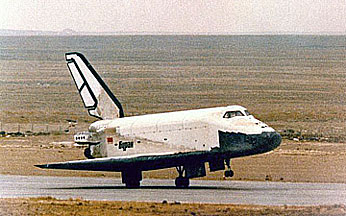 The Russian Shuttle Buran during a touchdown.