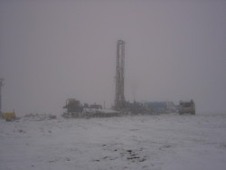 Coal boring rig in South Powder Basin, Wyoming