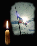 graphic of US flag, Eagle and candle to remember those who fell in the line of duty