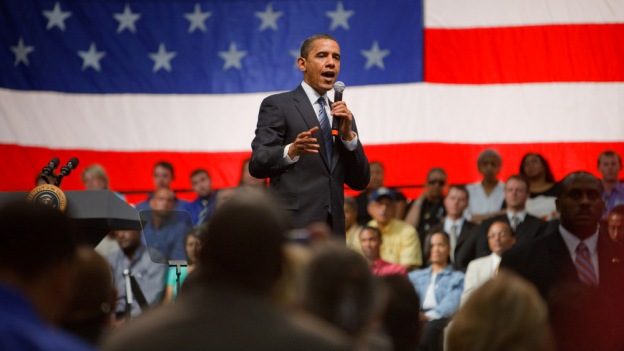 The President speaks at a town hall in New Mexico