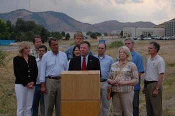 Congressman Lamborn and other GOP members speaking at NREL in Colorado