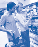 Image of a couple shopping at the grocery store