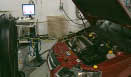 Car on dynamometer