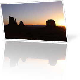 Monument valley at dusk