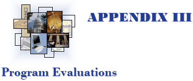 APPENDIX III: Program Evaluations