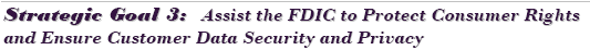 Strategic Goal 3:  Assist the FDIC to Protect Consumer Rights and Ensure Customer Data Security and Privacy