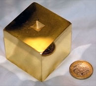 LISA gold-platinum alloy cube