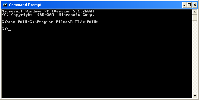 PuTTY Command Window