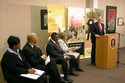 Rep. Hoyer speaks on education leadership. Left to right: Anita Sampson, Dr. Hite, Dr. Burnim & Dr. Jackson.