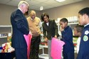 Children present Rep. Hoyer with a thank you card.