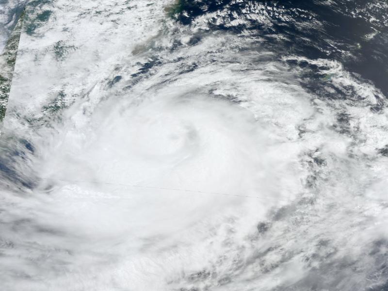 MODIS Terra image of Typhoon Morakot over Taiwan