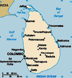 Map of Sri Lanka