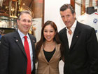 Photo of U.S. Ambassador Earl Anthony Wayne, Michelle Kwan and Julio Comparada, President of Club Independiente