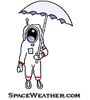 Astronaut with an umbrella