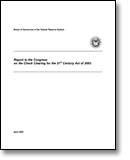 Report to the Congress on the Check Clearing for the 21st Century Act of 2003 cover
