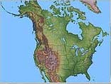 Topography map of North America