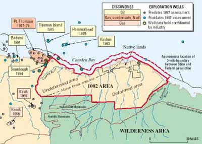 Map of the ANWR 1002 area.