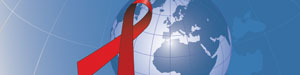 AIDS ribbon over the world