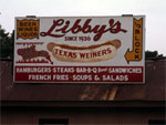 Sign for Libby's Texas Weiners