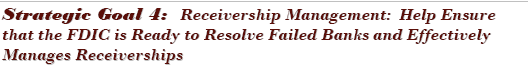 Strategic Goal 4:  Receivership Management:  Help Ensure that the FDIC is Ready to Resolve Failed Banks and Effectively Manages Receiverships