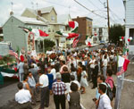 Crowd of people on a street