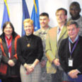 Photo of Dr. Valeria Heuberger, left, meeting with Foreign Military Studies Office at Ft. Leavenworth, Kansas.