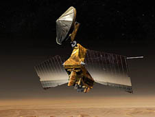 Artist concept of Mars Reconnaissance Orbiter.