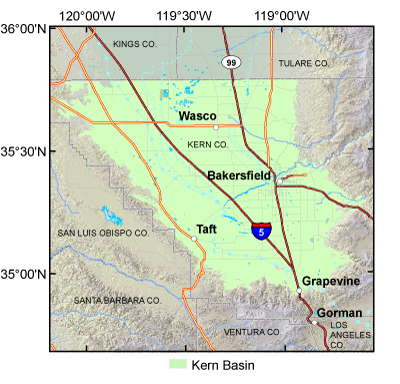 Map of the Kern Study Unit.