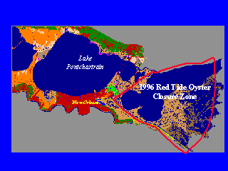Map: 1996 Red Tide Oyster Closure Zone