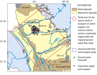 Map showing sampling locations for TANC study