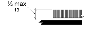 Carpet is shown in cross section with a pile height of 2 inch (13 mm) maximum, measured from the backing.