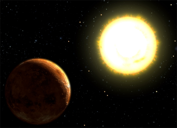 Artist's visualization of a small, terrestrial exoplanet.
