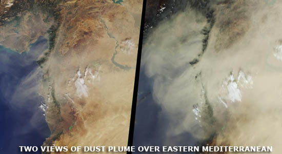dust plume over Eastern Mediterranean