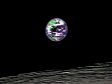 false-color image of Earth, seen from moon