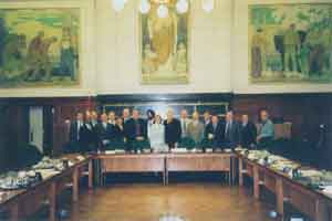 Chair Dominguez (center) and EEOC attorney Corbett Anderson (second from left) pose with members of the House of Commons, Standing Committee on Human Resources Development and the Status of Persons with Disabilities