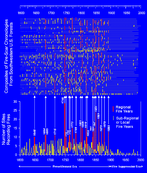 Figure 9-12 Graphic illustrating fire scar chronologies