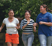 Image of three girls jogging