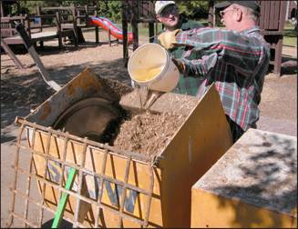 Figure 6— Mixing of binder and EWF in mortar mixer. 