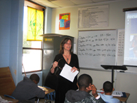 District Community Affairs  Officer, Karol Klim, volunteering at Benjamin   Mays High    School (Oct 2008)