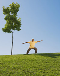 photo of a man doing tai chi