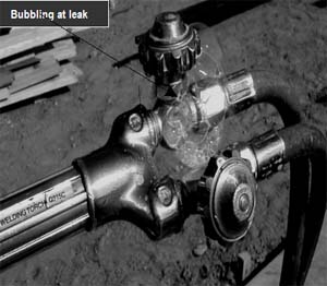 Figure 2. Bubbling at leak
