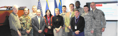 Photo of Dr. Valeria Heuberger, fifth from the left, meeting with Foreign Military Studies Office at Ft. Leavenworth, Kansas.