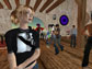 Avatars hang out in a dance club