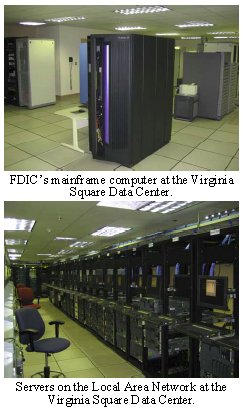 FDIC's mainframe computer at the Virginia Square Data Center, Servers on the Local Area Network at the Virginia Square Data Center