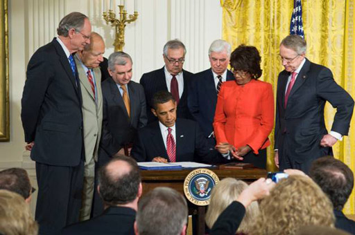 Reid Attends Signing of Housing and Fraud Bills at White House