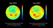 AIRS Global Distribution of Mid-Tropospheric Carbon Dioxide at 18-13 km 
Altitudes