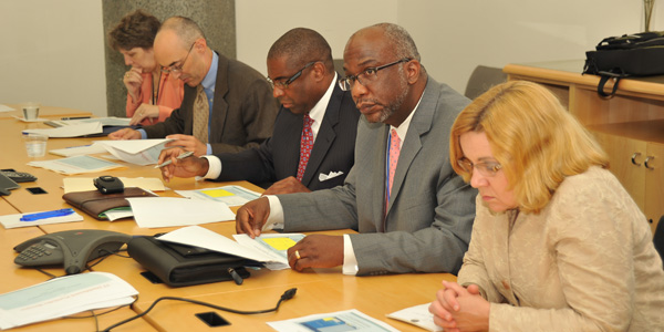 Council members deliberate over IT investment data.