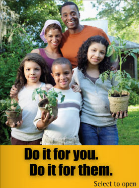 Family with plants