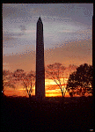 Color view of Washington Monument at Sunset