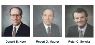 Left to right: Donald B. Keck, Robert D. Maurer, and Peter C. Schultz